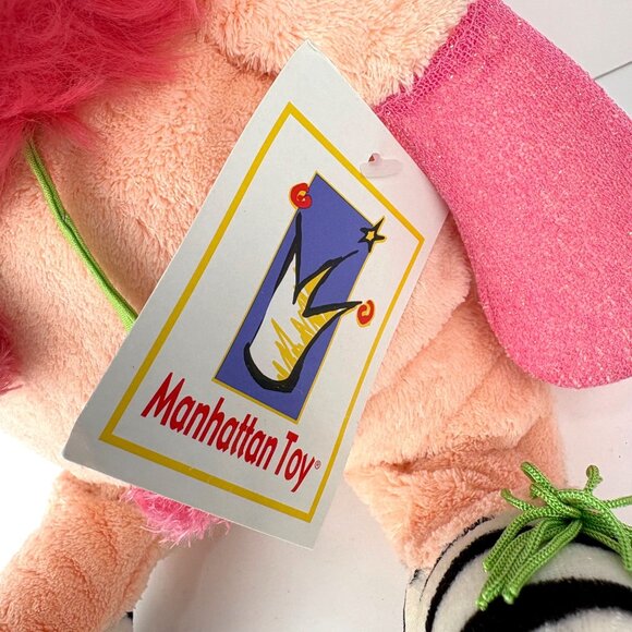 Vintage Manhattan Toy Tiptoes Touché Madge Pig Plush Zebra Socks 14” - Picture 2 of 8